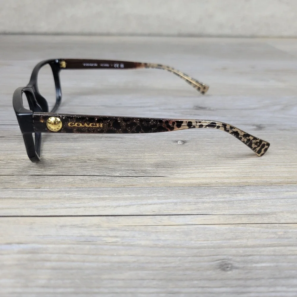 Coach Eyeglasses Frames HC 6082 T 5353 Black/Wild Beast Animal Print 53-17-135